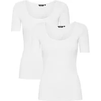 OXMO T-Shirt OXIsan 2er-Pack Basic T-Shirt aus Rippstoff