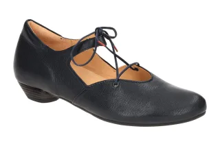Think 1109 Grace Damenschuhe Navy Echtleder Spitzschuh Trichterabsatz
