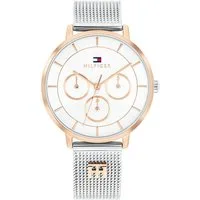 Tommy Hilfiger Multifunktionsuhr Tea 1782879, Quarzuhr, Armbanduhr, Damenuhr, Edelstahlarmband, analog