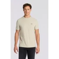 BOSS GREEN Rundhalsshirt Tee Regular Fit Stretch Jersey Cotton, Logo on Chest, Rundhals