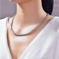 ROUGEMONT Collier Funkelnde Damen Collier Halskette Princess Cut 43cm, Hypoallergen