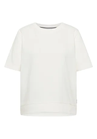 CECIL - Kurzarm Sweatshirt mit Rundhals vanilla white - Gr. - L