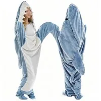 Wohndecke Hai Decke Mit Ärmeln, Superweichem Flanell Decken Hoodie Hai Overall, TUWENA, Deckenkapuzenpullover, Schlafsack Tragbare Decke für Erwachsene Kinder
