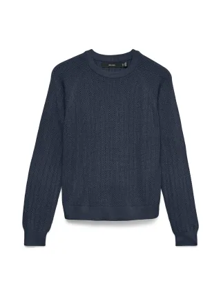 VERO MODA - VMNEWLEX POINTELLE LS O-N PULLOVER NOOS Navy Blazer - Gr. - M