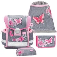 Belmil Schulranzen "Classy" 2026 Set 1. Klasse neue Designs, Schmetterlinge Blumen, 4tlg., 1. Klasse, Grundschule, Einschulung