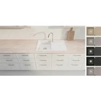 Faizee Home Granitspüle Granitspüle Faizee Home Granitspüle Alisha/Element, 75x43,5 cm (Alisha), (Einzelspüle, Granitspüle mit Siphon-Set), Reversibel montierbare Granitspüle mit Abtropffläche