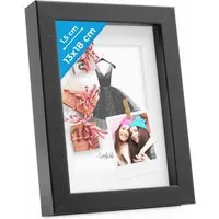 PHOTOLINI Bilderrahmen 3D-Objektrahmen zum Befüllen mit Passepartout und Glasscheibe, für 1 Bilder (1 Einzelrahmen), Rahmen 13x18 cm für Objekte bis 1,5 cm Tiefe zum Basteln & Verschenken