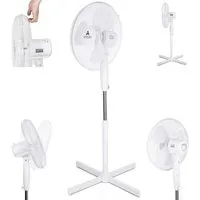 AERSON Standventilator Ventilator Ø40cm, höhenverstellbar bis 120cm, 3 Geschwindigkeitsstufen, Oszillation ca. 80°