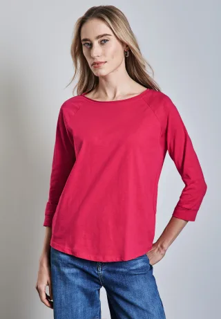STREET ONE 3/4-Arm-Shirt aus reiner Baumwolle