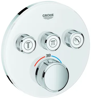 GROHE THM Grohtherm SmartControl 29904 rund FMS 3 Absperrventile moon white, 29904LS0 29904LS0