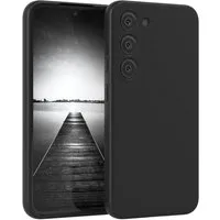 EAZY CASE Handyhülle für Samsung Galaxy S23 Hülle Silikon 6,1 Zoll, Silikon Schutzhülle mit Kameraschutz kratzfest Back Cover Etui Schwarz