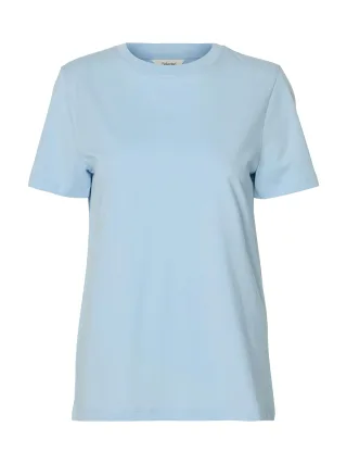 SELECTED WOMEN - SLWMYESSENTIAL SS O-NECK TEE NOOS Cashmere Blue - Gr. - XL