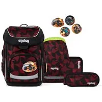 ergobag Schulranzen Schulranzen-Set CUBO UnaufhaltBär 5-teilig (5-teilig), ergonomisch, höhenverstellbar, Your-Size-System, ab 1. Klasse