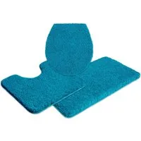 OTTO home Badematte Sanremo Standard, Badvorleger, Badezimmer Teppich, sehr weich, Höhe 30 mm, rutschhemmend beschichtet, schnell trocknend, fußbodenheizungsgeeignet, Polyester, rechteckig, 3-tlg. Stand-WC Set, Badteppich, unifarben, rechteckig, rund