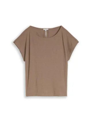 Tom Tailor - Loose Fit T-Shirt taupe grey - Gr. - M
