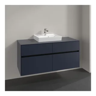 Villeroy und Boch Collaro Waschtischunterschrank C070B0VQ 120x54,8x50cm, Waschtisch mittig, LED-Beleuchtung 8,8 W, marine blue