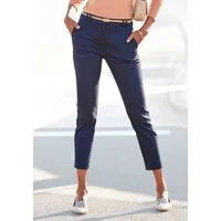 Vivance Chinohose mit kleinem Beinschlitz (mit Gürtel in Lederoptik) in klassischer Basic-Form, Stoffhose, Business-Look