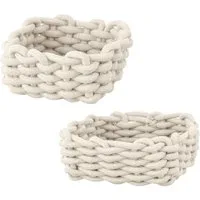 SCHÖNER WOHNEN-Kollektion Aufbewahrungskorb »Melara« (Set, 2 St), Badkörbe aus Cotton Rope zur Aufbewahrung von Badutensilien, 2 Größen