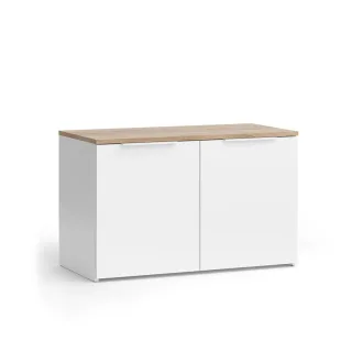 Vicco Kommode, Weiß, Sonoma Eiche, Holzwerkstoff, 2 Fächer, Rechteckig, 80x50x40 cm, Wohnzimmer, Kommoden & Sideboards, Kommoden
