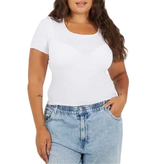 Brave Soul - T-Shirt für Damen, Runder Auschnitt, Plus Schlank (Weiß)