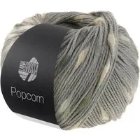 LANA GROSSA POPCORN Häkelwolle, 125 m (Effektnetzgarn gefüllt mit bunten, flauschigen Farbspots aus 100% Baumwolle), 50 g