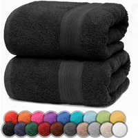 NatureMark Duschtücher 2er-Set Frottier Duschtücher 70x140cm, 100% Baumwolle (2-St), Premium Qualität, DUSCHTUCH, Dusch-Handtuch, 70x140cm, Schwarz