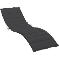 vidaXL Sitzauflage Sonnenliegen-Auflage Schwarz 200x70x3 cm Oxford-Gewebe, (1 St)
