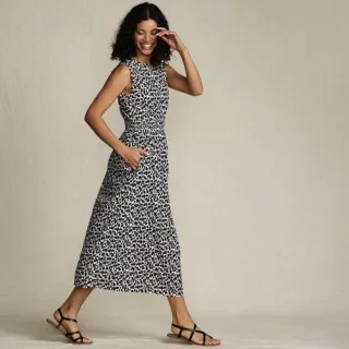 Ärmelloses Midikleid, Damen,  Schwarz, Baumwolle/Viskose/Baumwoll-Mischung, by Lands' End