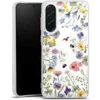 DeinDesign Handyhülle Biene Blumen Muster Bunte Frühlingsblumen und Bienen, Samsung Galaxy A36 5G Silikon Hülle Bumper Case Handy Schutzhülle