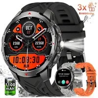 SWGOTA 2026 Smartwatch Herren Militär Fitnessuhr Herren mit 100+ Sportmodi Smartwatch (1,7 Zoll), 1100mAh Sportuhr Herren mit 3 Armbändern, Herzfrequenz & Blutdruck-, SpO2-/Schlafüberwachung,Schrittzähler,Kompass,Taschenlampe,IP68