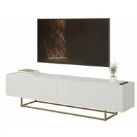 Selsey TV-Schrank VELDIO TV-Lowboard 175 cm – Riffel-Optik und Metallgestell in Gol