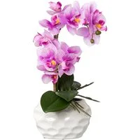 Kunstorchidee Deko-Orchidee Phalaenopsis im Keramiktopf Orchidee Phalenopsis, Creativ green, Höhe 33 cm