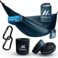 Nordmut Hängematte NORDMUT® Ultraleichte Hängematte Outdoor [mit Befestigungs-Set], extrem robust, kompakt, vielseitig einsetzbar