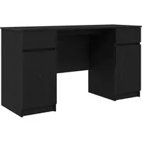 vidaXL Schreibtisch Schreibtisch Schwarz Eichen-Optik Holzwerkstoff (1-St)