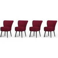 Muffo Stuhl LADY (4 St), Massiver gepolsterter Sitz, elegante Holzbeine
