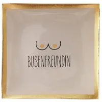 Giftcompany Dekoteller Glasteller Love Plates Busenfreundin (10x10cm)