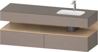 Duravit Qatego Einbauwaschtisch mit Konsolenwaschtischunterbau Basalt Matt 1600x550x600 mm - QA47960 QA4796030430010
