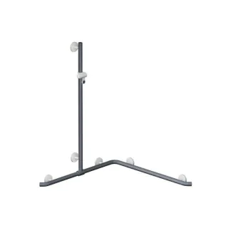 Hewi System 800 K Duschhandlauf 950.35.3109992 1100mm, Brausehalter, Stützen und Rosetten reinweiß, anthrazitgrau