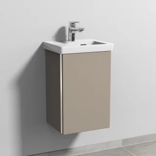 Sanipa 3way Waschtischunterbau zu Villeroy & Boch Subway 3.0 Waschtisch mit 1 Tür, Sandgrau-Matt BS84167