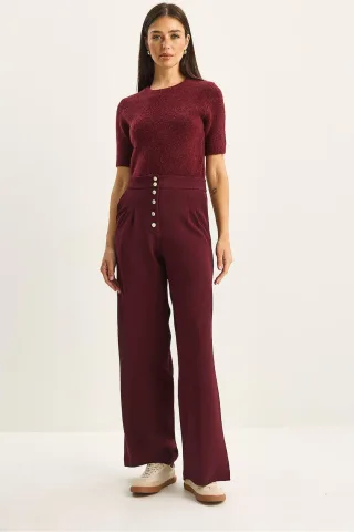 Hochtaillierte Weite Palazzo-Hose