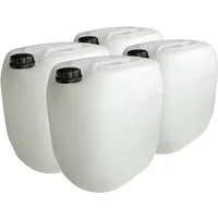 Trevendo Kanister 4 Stück Leerkanister aus HD-PE, DIN 61, natur (30 Liter), lebensmittelecht