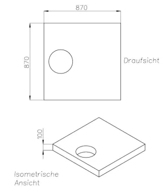 Neuesbad Wannenträger für Hoesch Sola 90x90x3 SD 26124