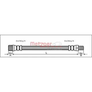 Metzger Bremsschlauch vorne Peugeot 206 +
