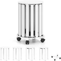 COSTWAY Sitzhocker (Stuhlset, 4 St., 4er Set), Esszimmerhocker stapelbar mit Rollen platzsparend rund