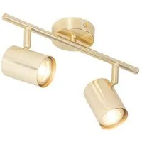 Qazqa LED Aufbaustrahler Jeana, ohne Leuchtmittel, Warmweiß, QAZQA Aufbau­spot, gu10, Messing, Stahl, Modern