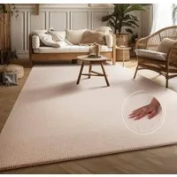 my home Teppich Ciney, LAGERRÄUMUNG!, rechteckig, Höhe: 16 mm, Kurzflor, Hoch-Tief Effekt, Uni Farben, Scandi Design, besonders weich