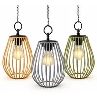 formano Gartenfigur 3er Set Solar LED Windlicht Hängend 16cm Außenleuchte Dämmerungssensor