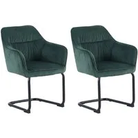 byLIVING Freischwinger ELBA (Set, 2 St), Grob-Cord, 110 kg, 180° drehbar Rückholfunktion, Schwingstuhlgestell