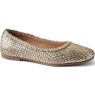 Geflochtene Ballerinas für Damen, Damen, size: regular, Gelb, Leder, by Lands' End