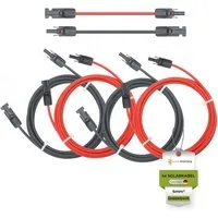 solartronics Solarmodul Doppelpack Solarkabel 6mm² mit Solarstecker Rot/ Schwarz, (Packung)